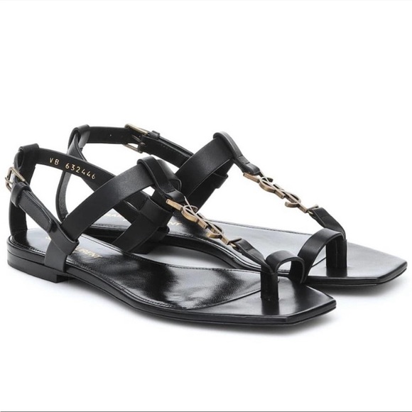 SAINT LAURENT Cassandra YSL logo thong sandals - Picture 3 of 5